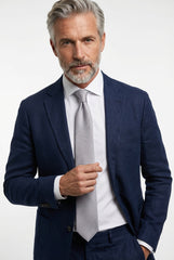 Cravatta 3 Pieghe grigio ASHFORD seta tessuta