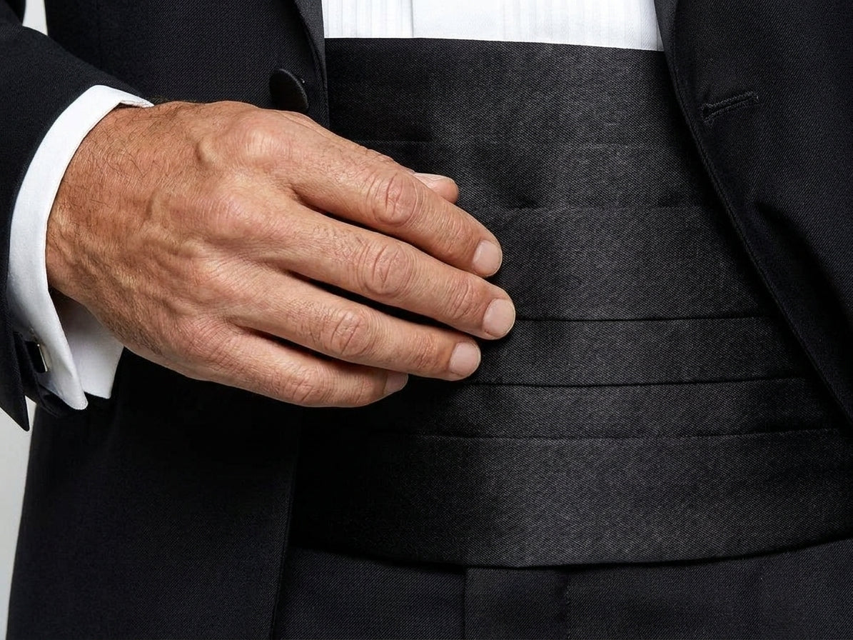 Fascia da Smoking Nero AMANTEA in seta raso