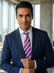 Cravatta 3 pieghe CIRCUS seta jacquard viola