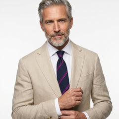 Cravatta 3 Pieghe BIRTO Seta shantung Blu Scuro