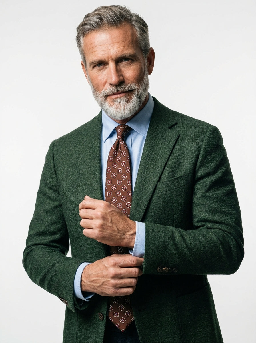 Cravatta 3 pieghe LEMBO seta madder marrone