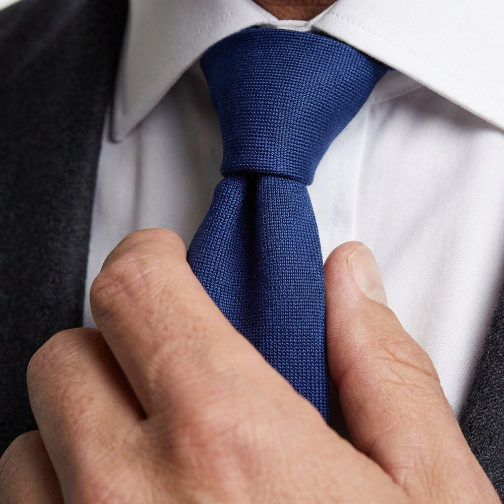 Cravatta 3 Pieghe DACCA in seta inglese stampata Blu