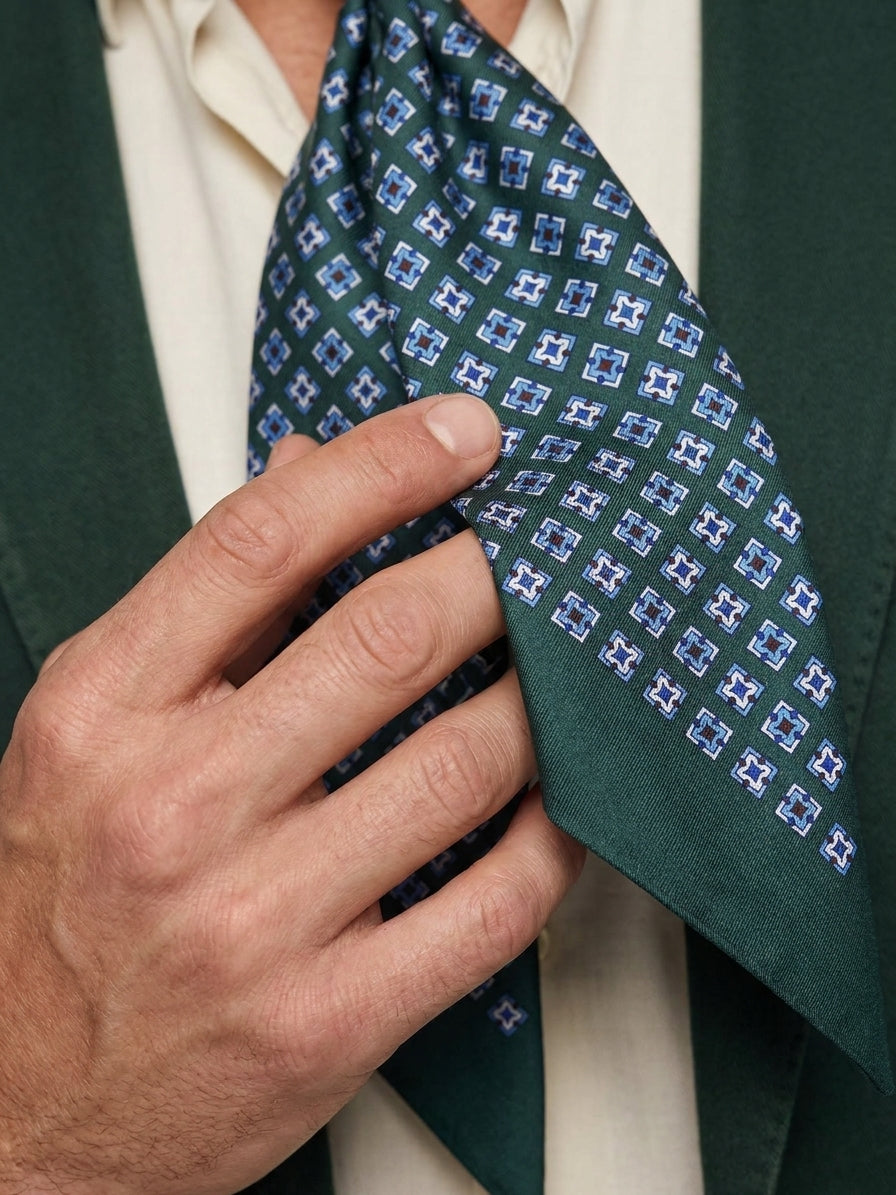 Twilly verde in seta twill VICKY