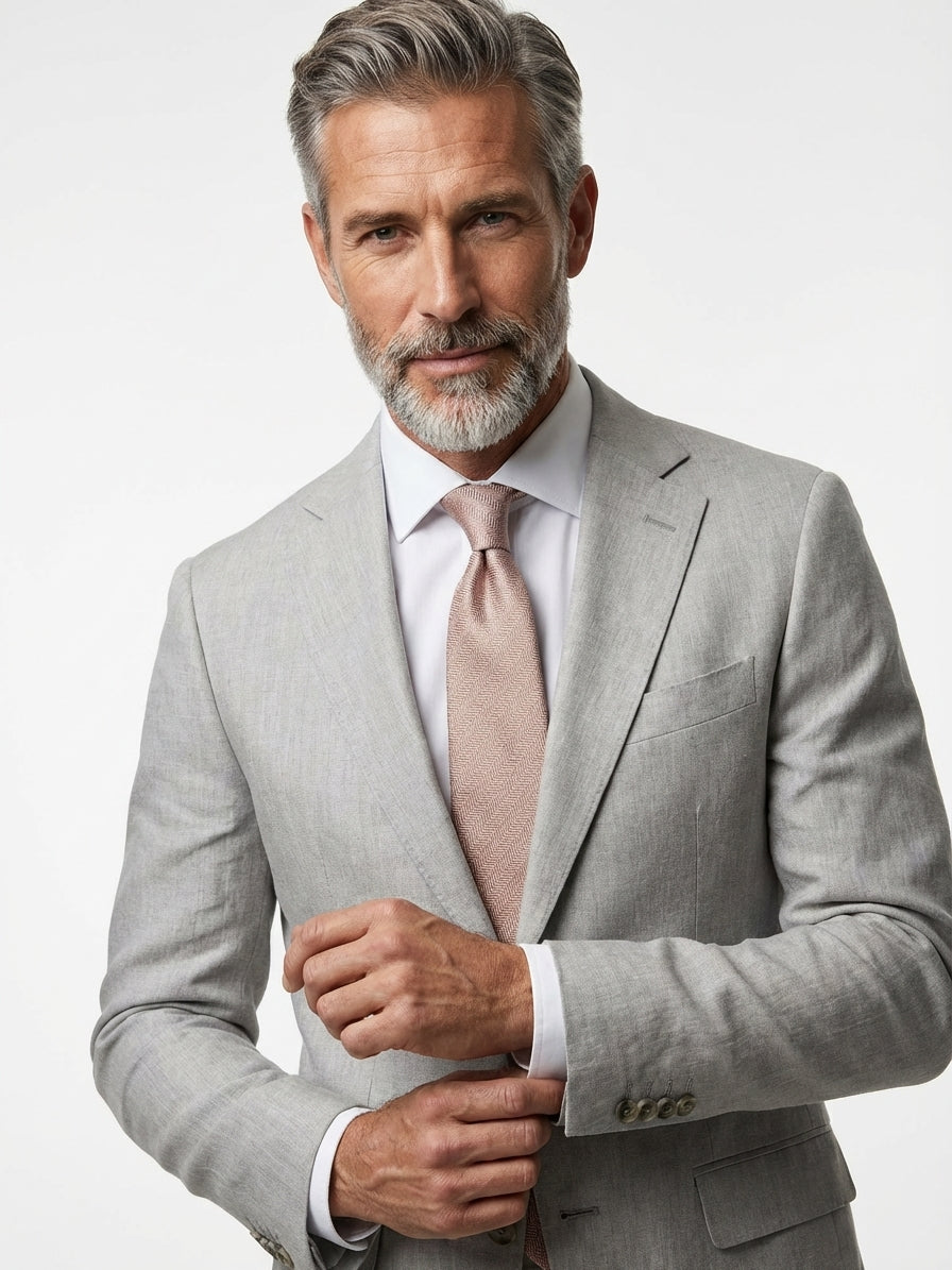 Cravatta 3 Pieghe beige MIELE seta jacquard