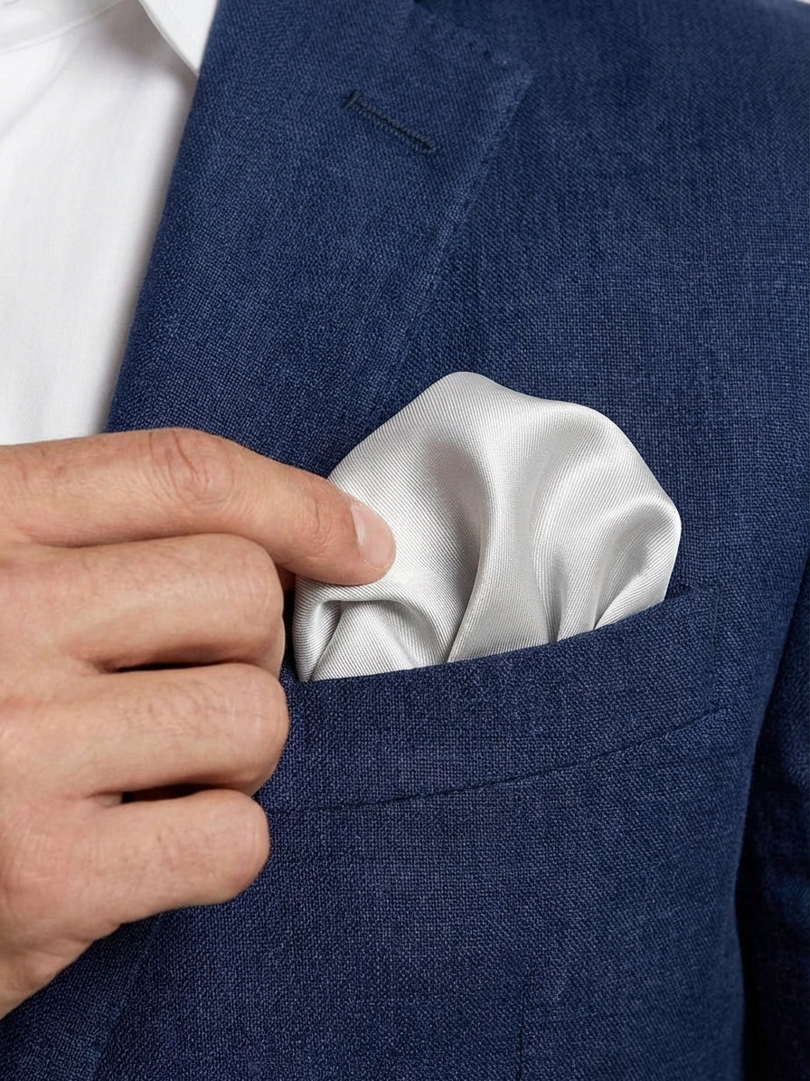 Fazzoletto da taschino in seta CALISTA Grigio Chiaro