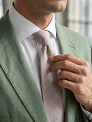 Cravatta 3 pieghe DAFNE seta\lino marrone chiaro