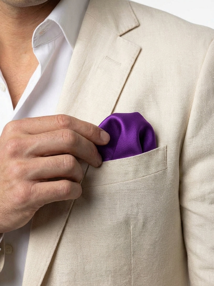 Fazzoletto da taschino in seta CALISTA Viola