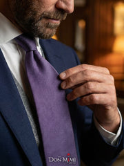 Cravatta 3 pieghe DACCA in pura seta inglese Grigio Scuro