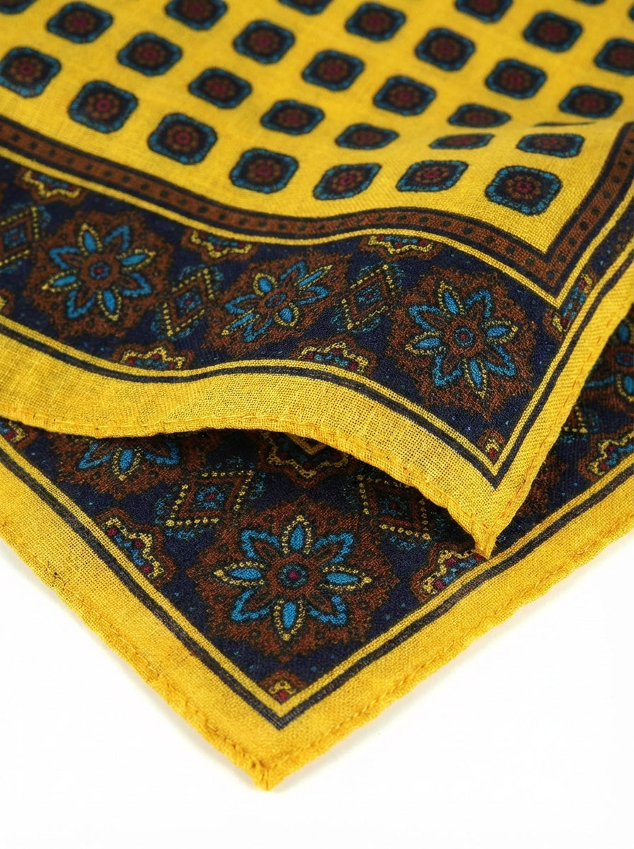 Fazzoletto da taschino giallo in lana e cashmere SAMBA