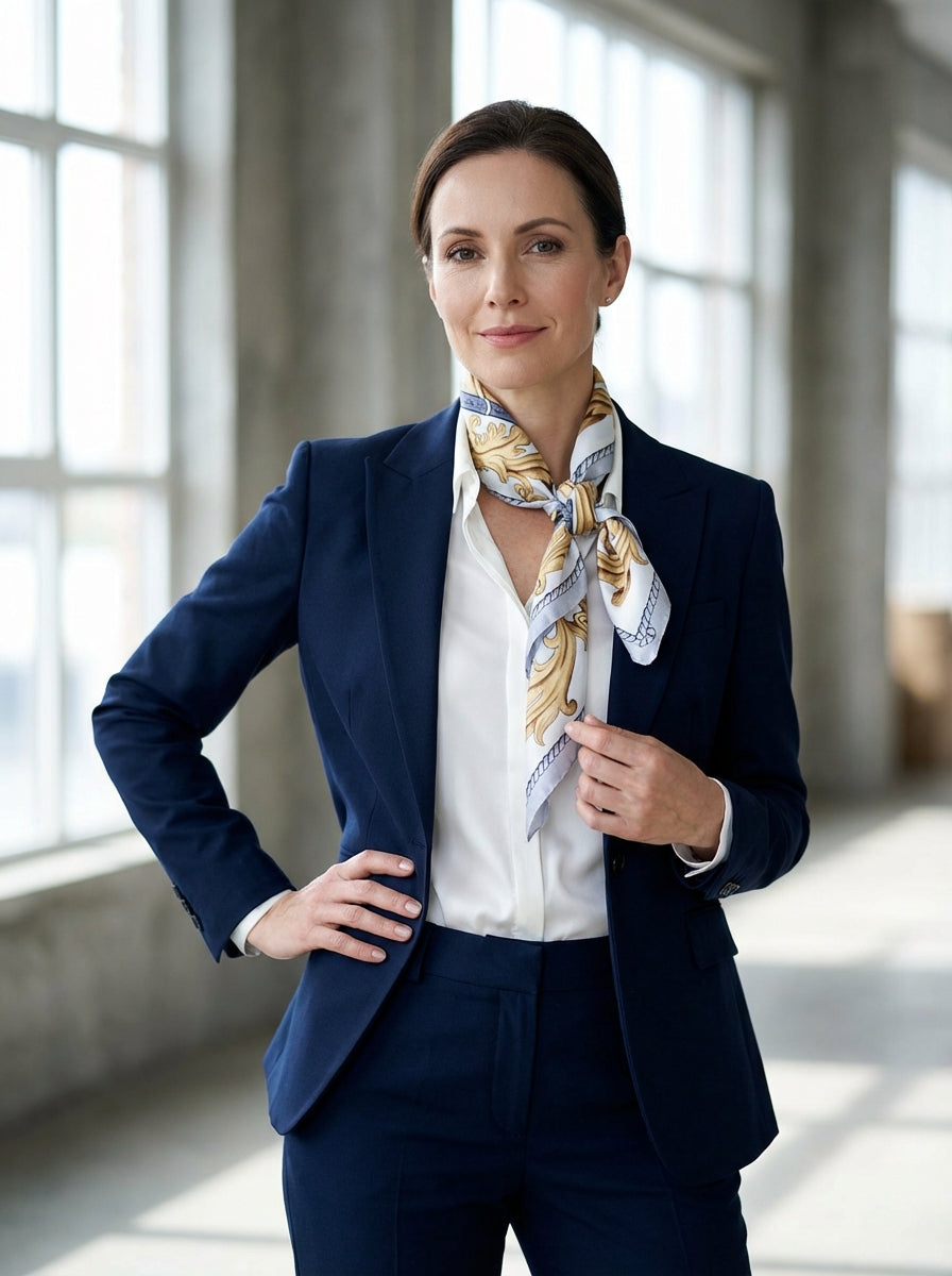 Foulard bianco 70x70cm in pura seta stampata PAINTING