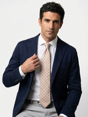 Cravatta 3 pieghe EARL seta\cotone Beige