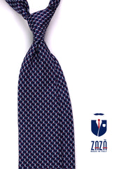 Cravatta 3 pieghe WANDA seta stampata blu scuro
