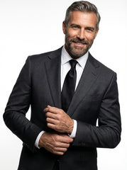 Cravatta nera 3 pieghe AMANTEA in seta raso