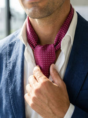 Foulard VALDA in pura seta stampata Bordeaux