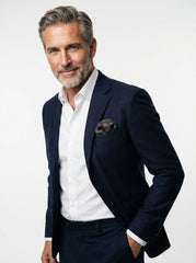 Fazzoletto da taschino marrone in lana e cashmere SAMBA