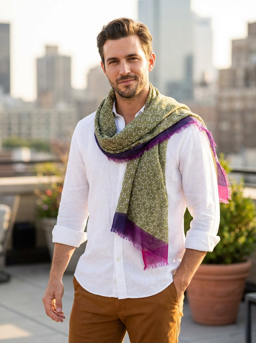 Sciarpa Lino SPIGA Verde