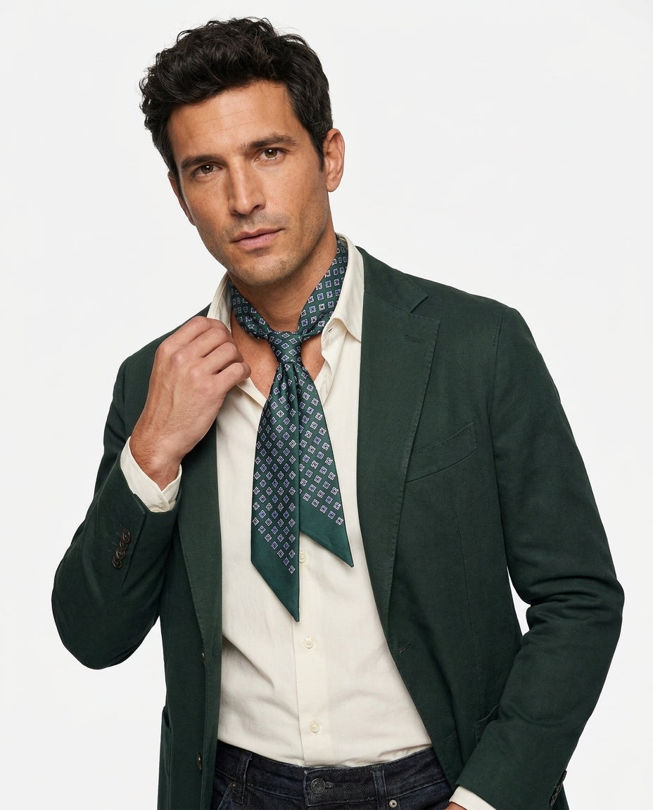 Twilly verde in seta twill VICKY