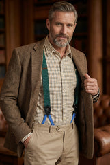 Bretella ibrida con clip e lacci in seta stampata inglese GIORGY Verde