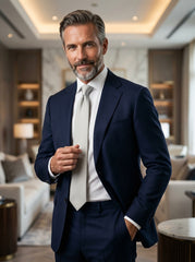 Cravatta 3 pieghe DACCA in seta stampata lusso Grigio Perla