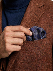 Fazzoletto da taschino in seta stampata CERAMI blu