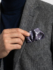 Fazzoletto da taschino in seta stampata grigio CERAMI