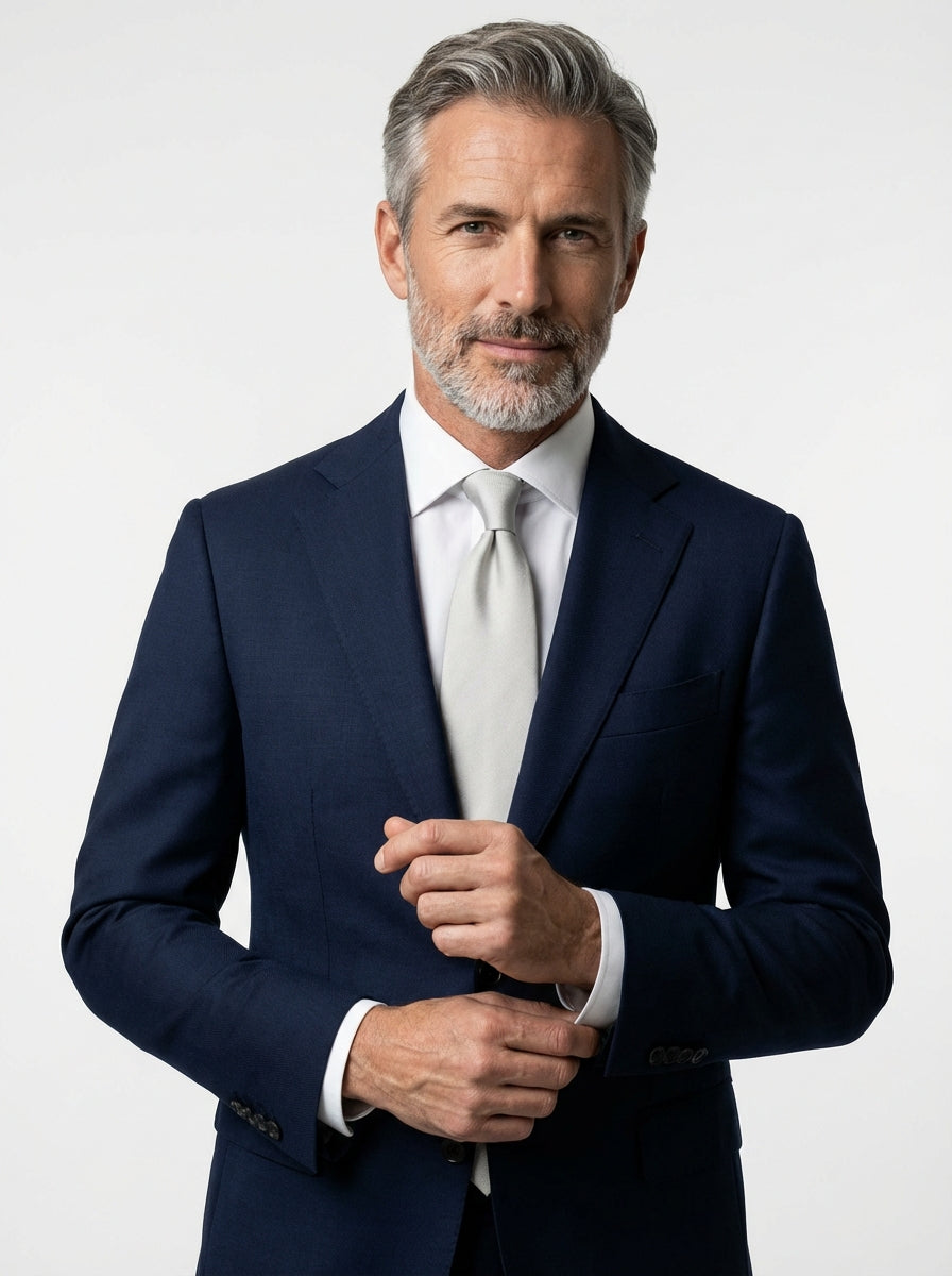 Cravatta 3 pieghe DACCA in seta stampata lusso Grigio Perla