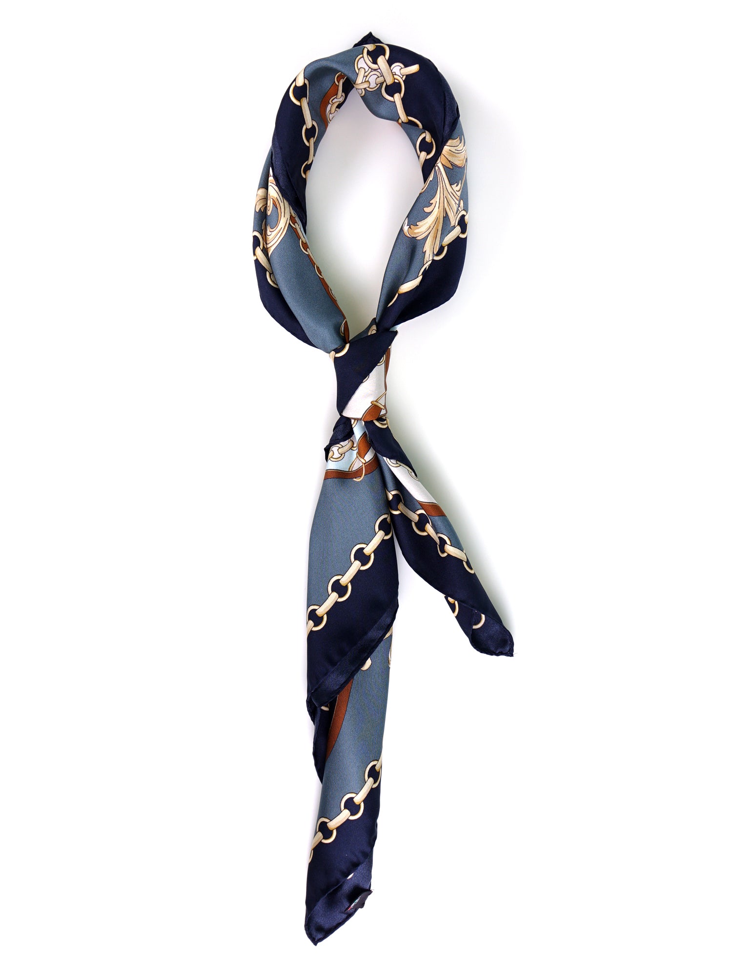 Foulard 90x90cm in seta stampa Blu Alena