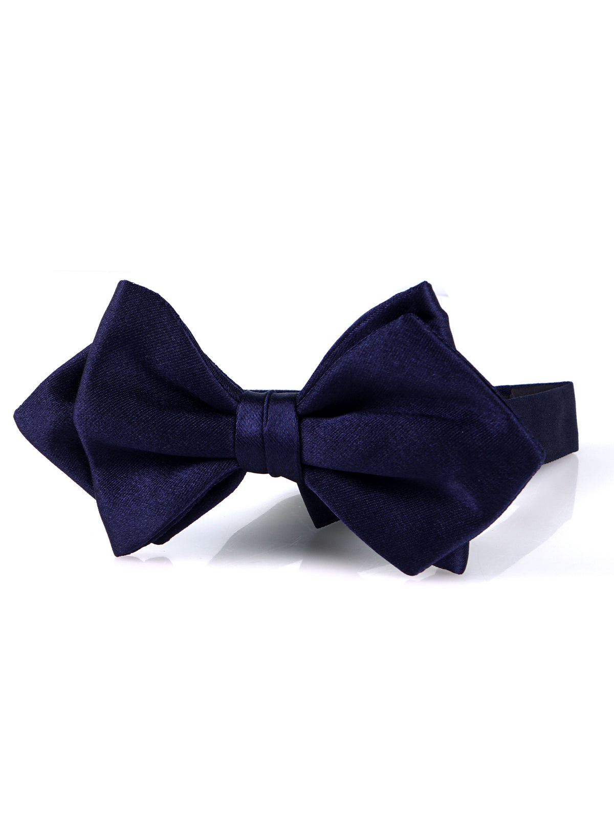 Papillon blu a punta già annodato AMANTEA in seta raso