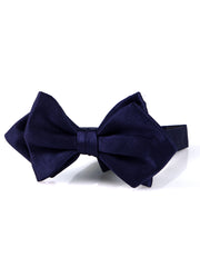 Papillon blu a punta già annodato AMANTEA in seta raso