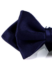 Papillon blu a punta già annodato AMANTEA in seta raso