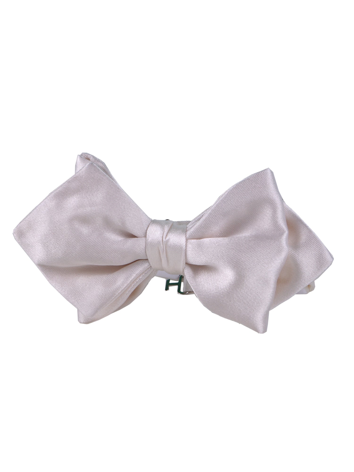 Papillon alto bianco a punta già annodato AMANTEA in seta raso