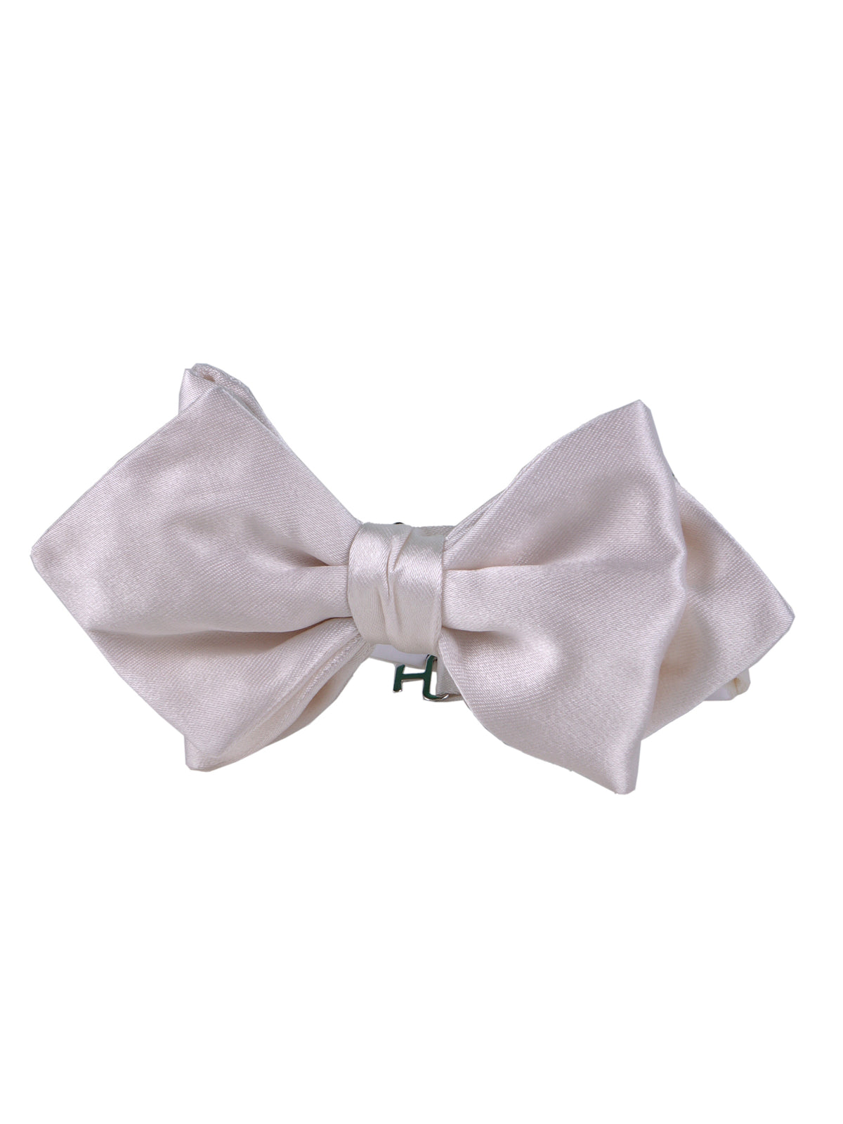 Papillon alto bianco a punta già annodato AMANTEA in seta raso