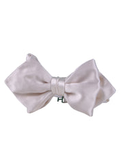 Papillon alto bianco a punta già annodato AMANTEA in seta raso