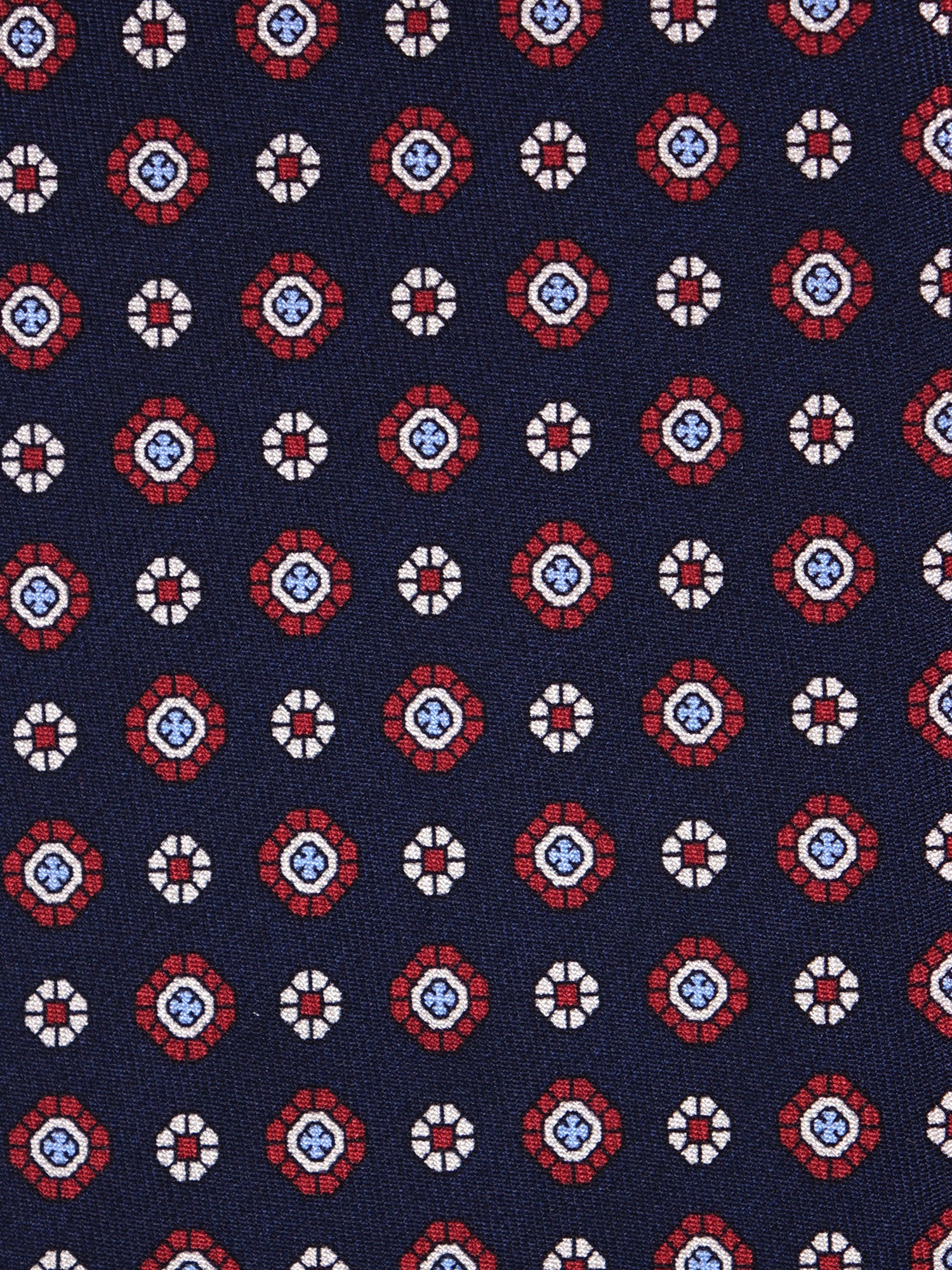 Cravatta 3 pieghe ANGEL in seta stampata blu navy