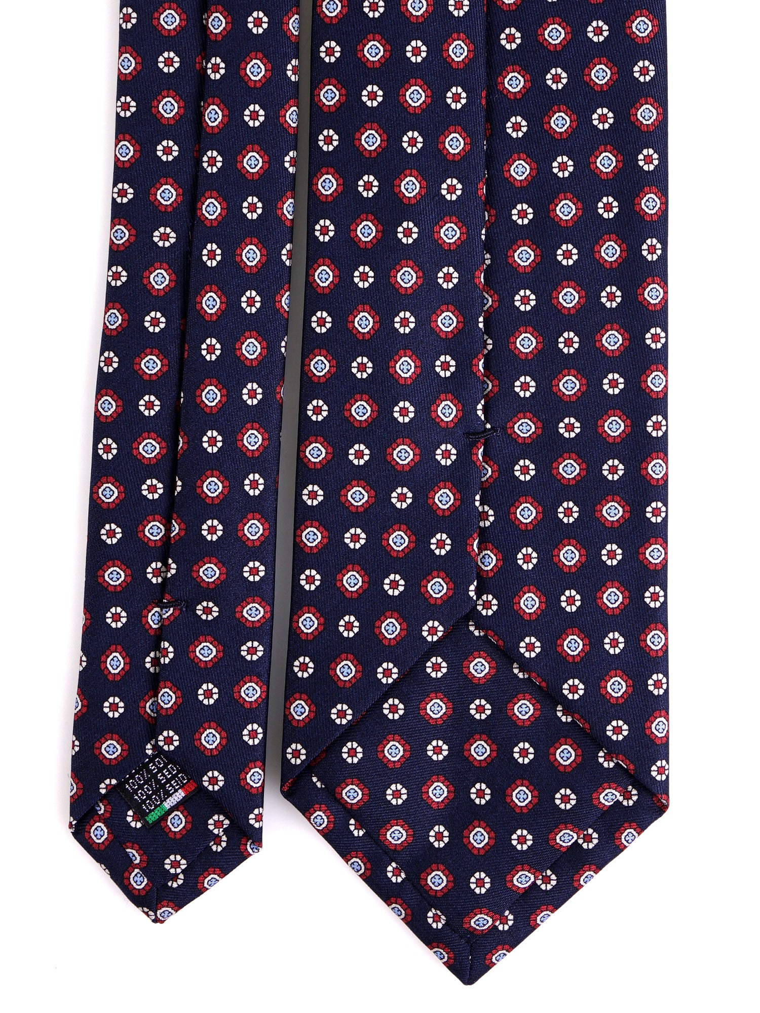 Cravatta 3 pieghe ANGEL in seta stampata blu navy