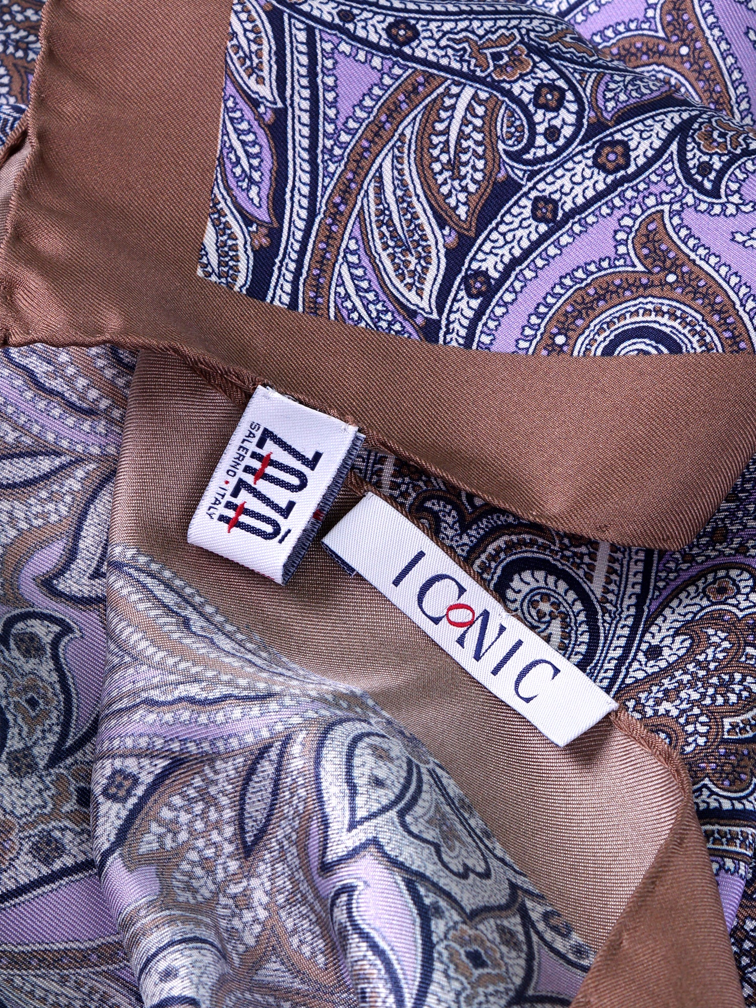 Foulard ARABESQUE glicine in seta stampata