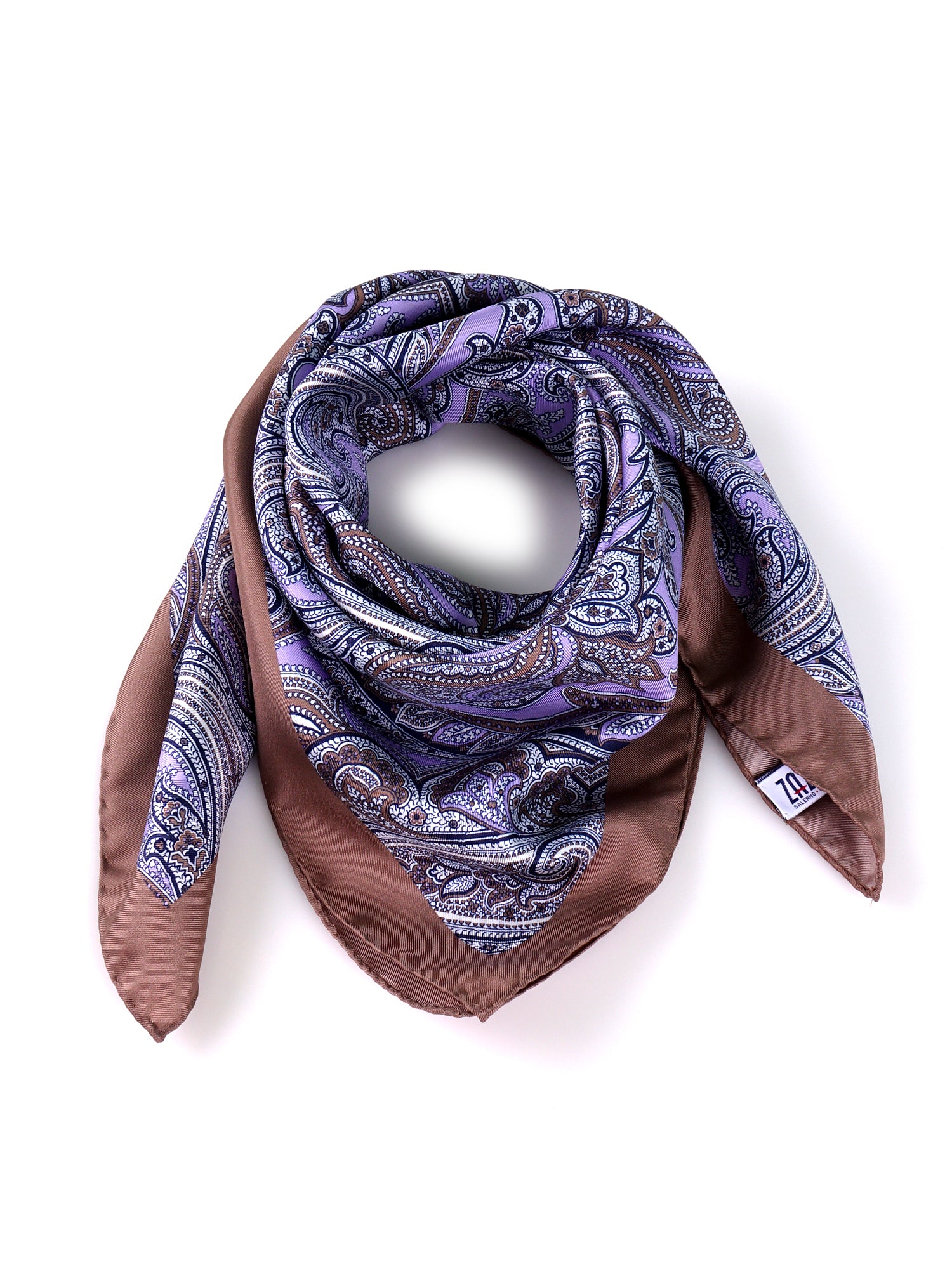 Foulard ARABESQUE glicine in seta stampata