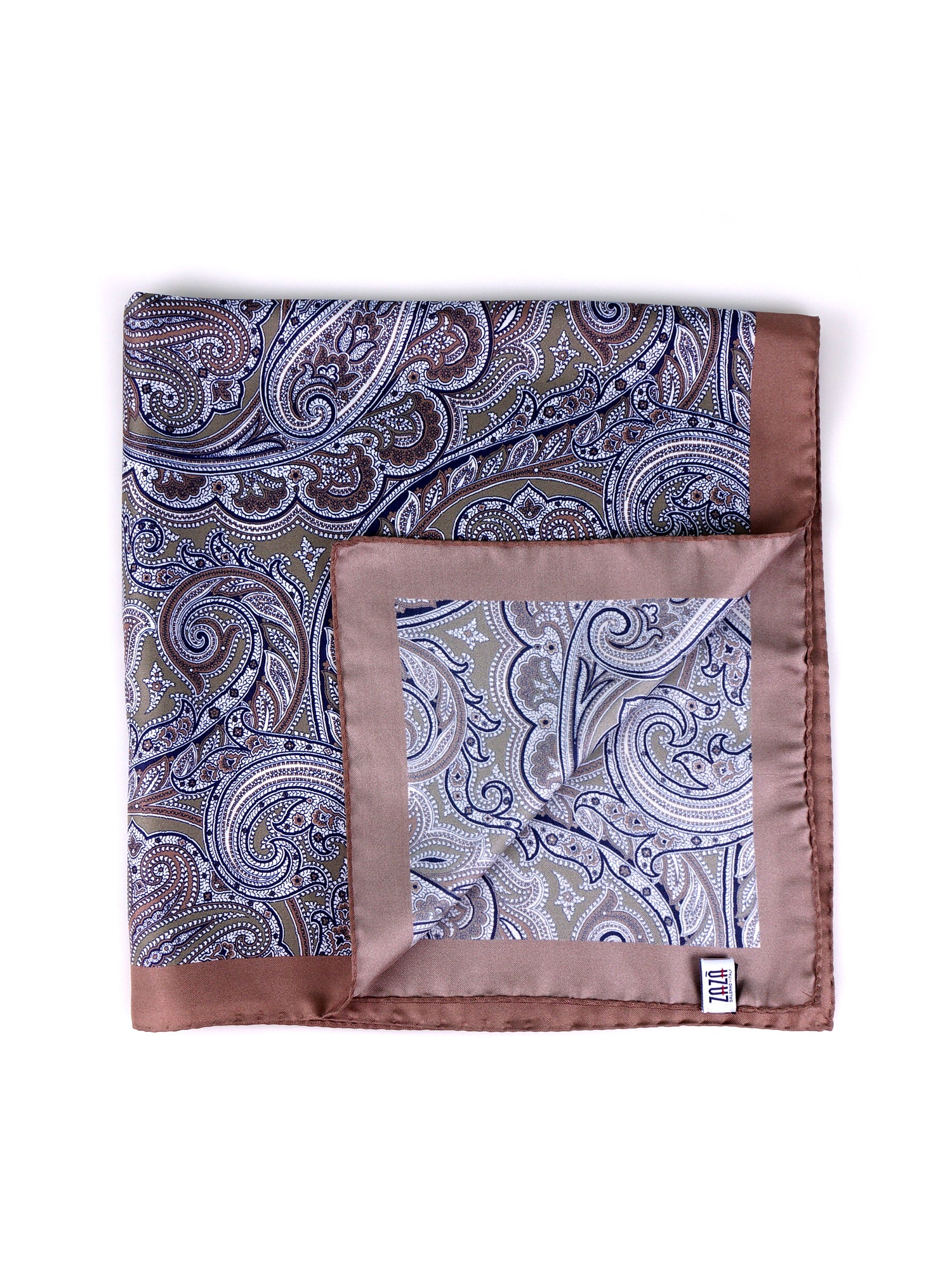 Foulard ARABESQUE verde in seta stampata