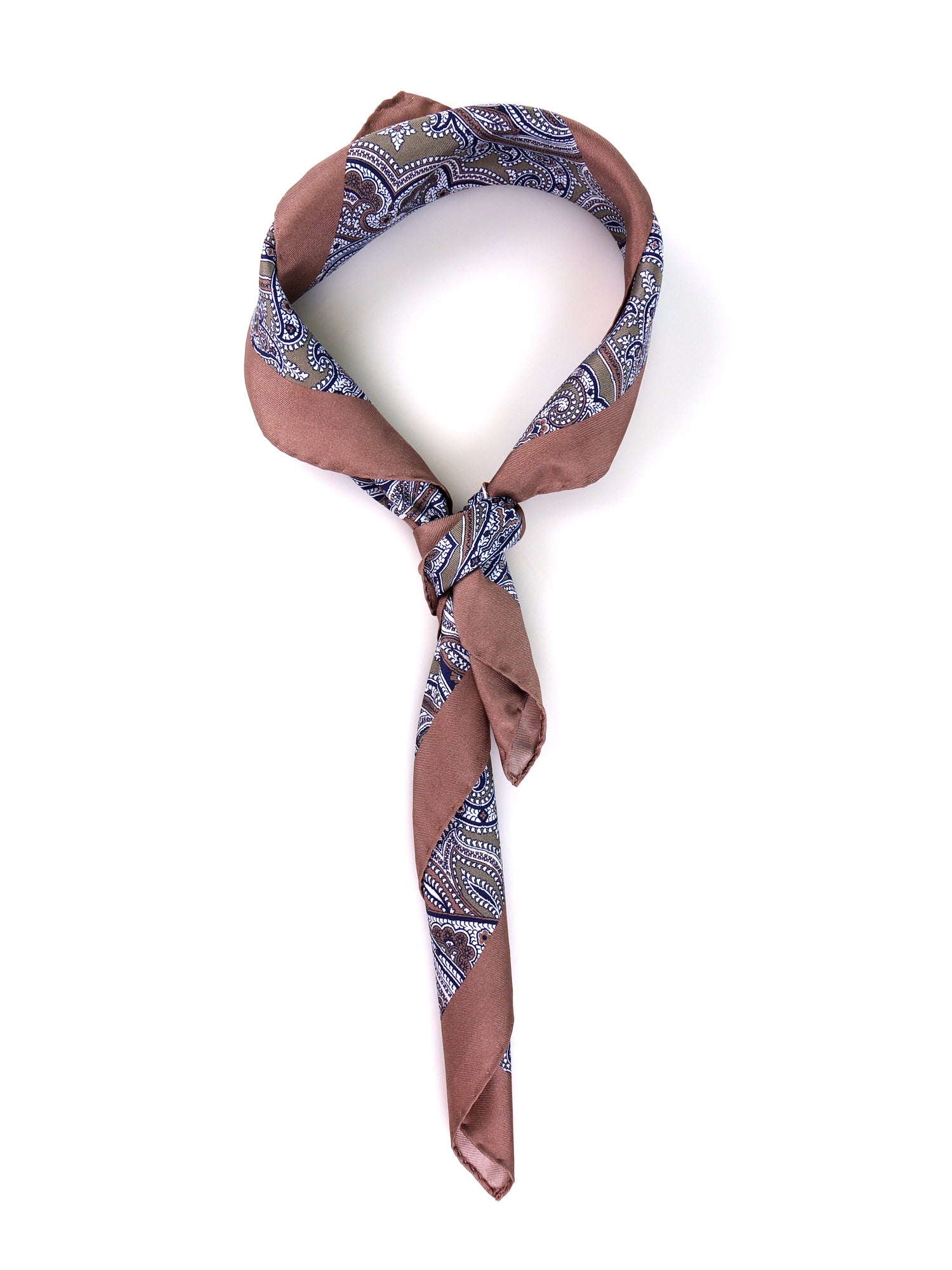 Foulard ARABESQUE verde in seta stampata