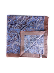 Foulard ARABESQUE celeste in seta stampata
