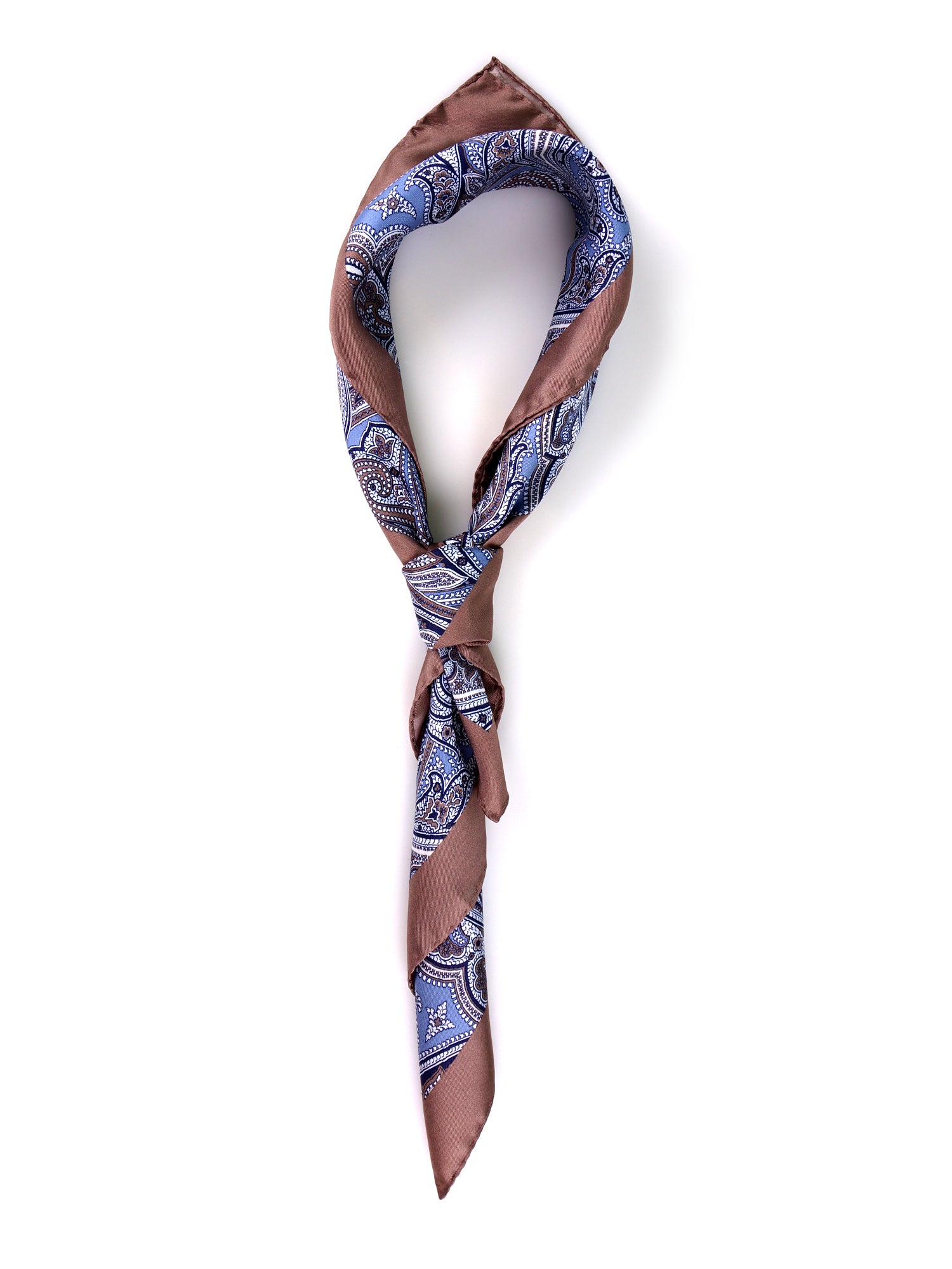 Foulard ARABESQUE celeste in seta stampata