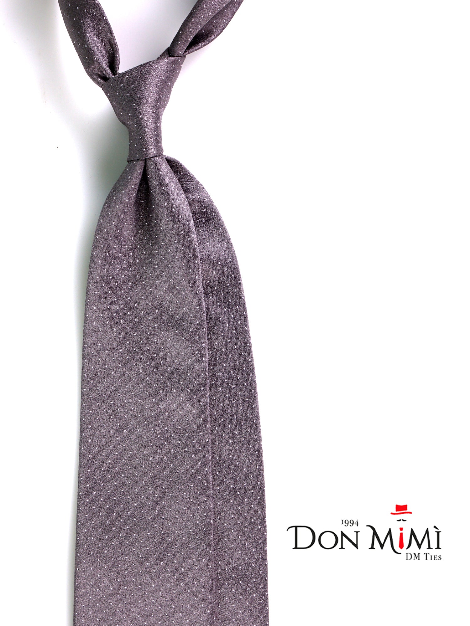 Cravatta 3 Pieghe grigio ARGENTIO seta tessuto