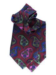 Ascot uomo bordeaux in pura seta stampata inglese DANIELE