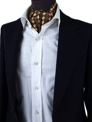 Ascot uomo verde doppia punta in seta stampata SLOAN