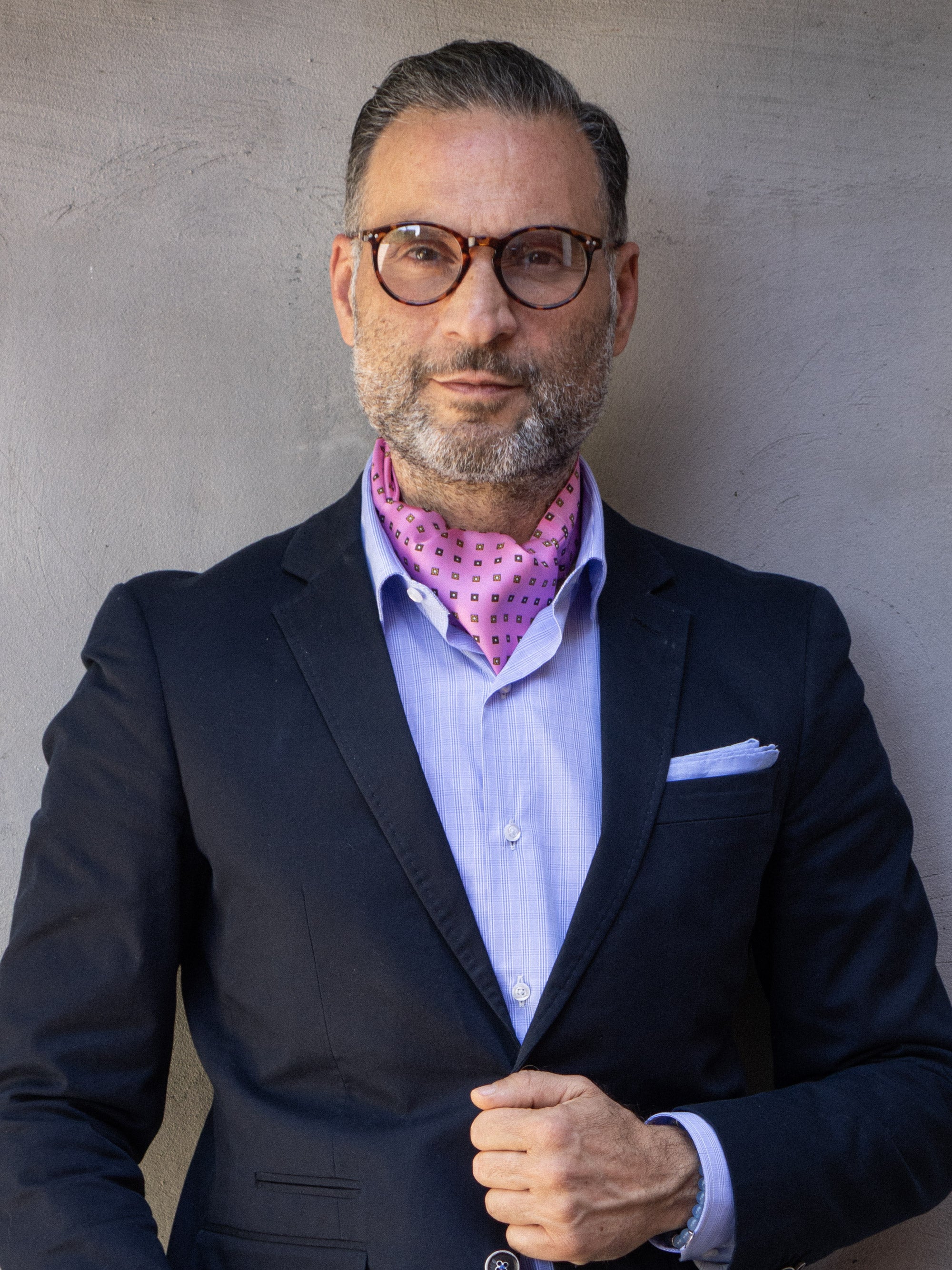 PINK Ascot in pure printed silk AVERY