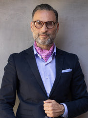 PINK Ascot in pure printed silk AVERY