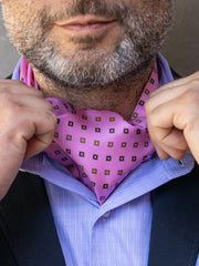 PINK Ascot in pure printed silk AVERY