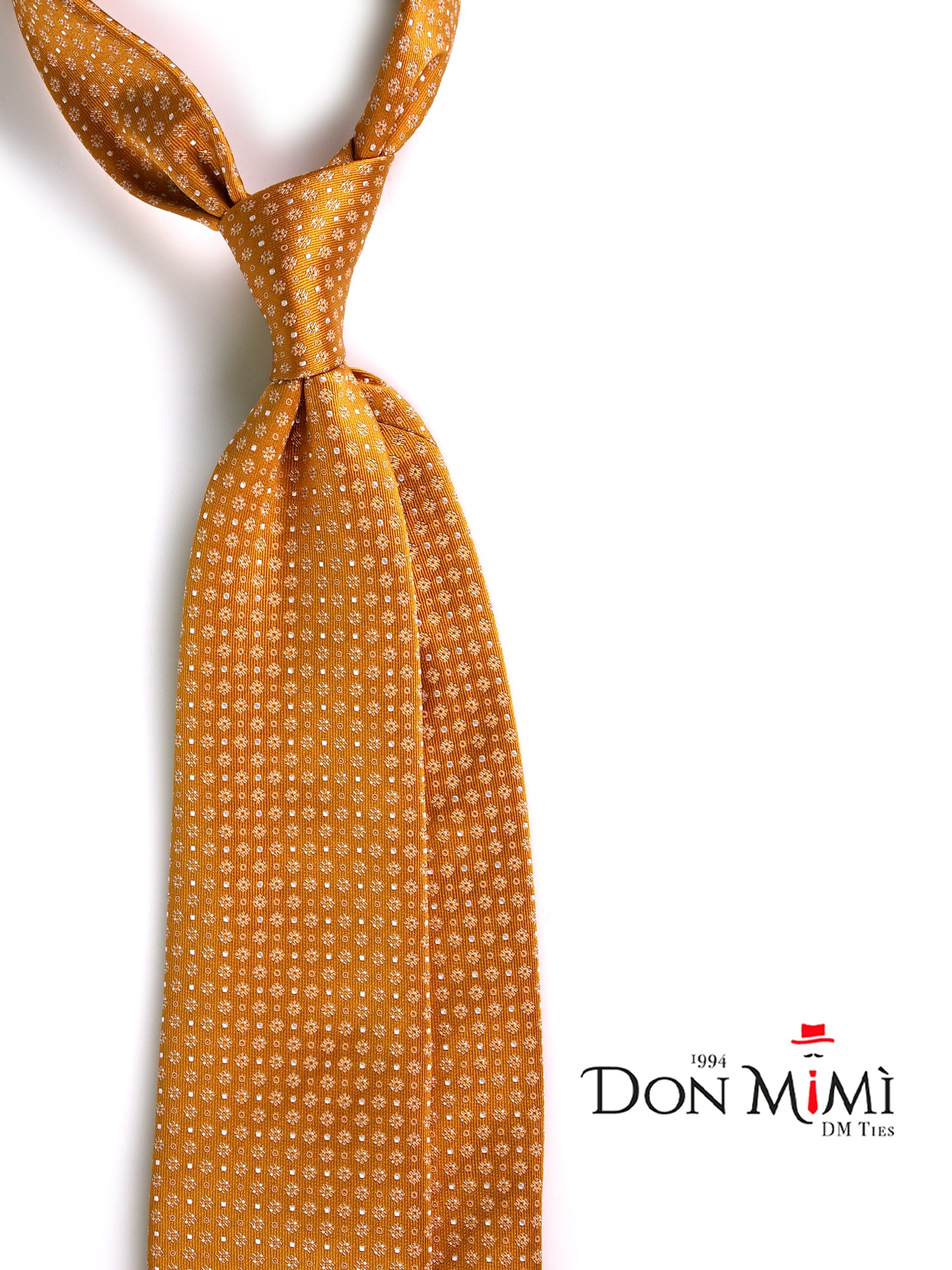 Cravatta 3 Pieghe oro AURA seta tessuto