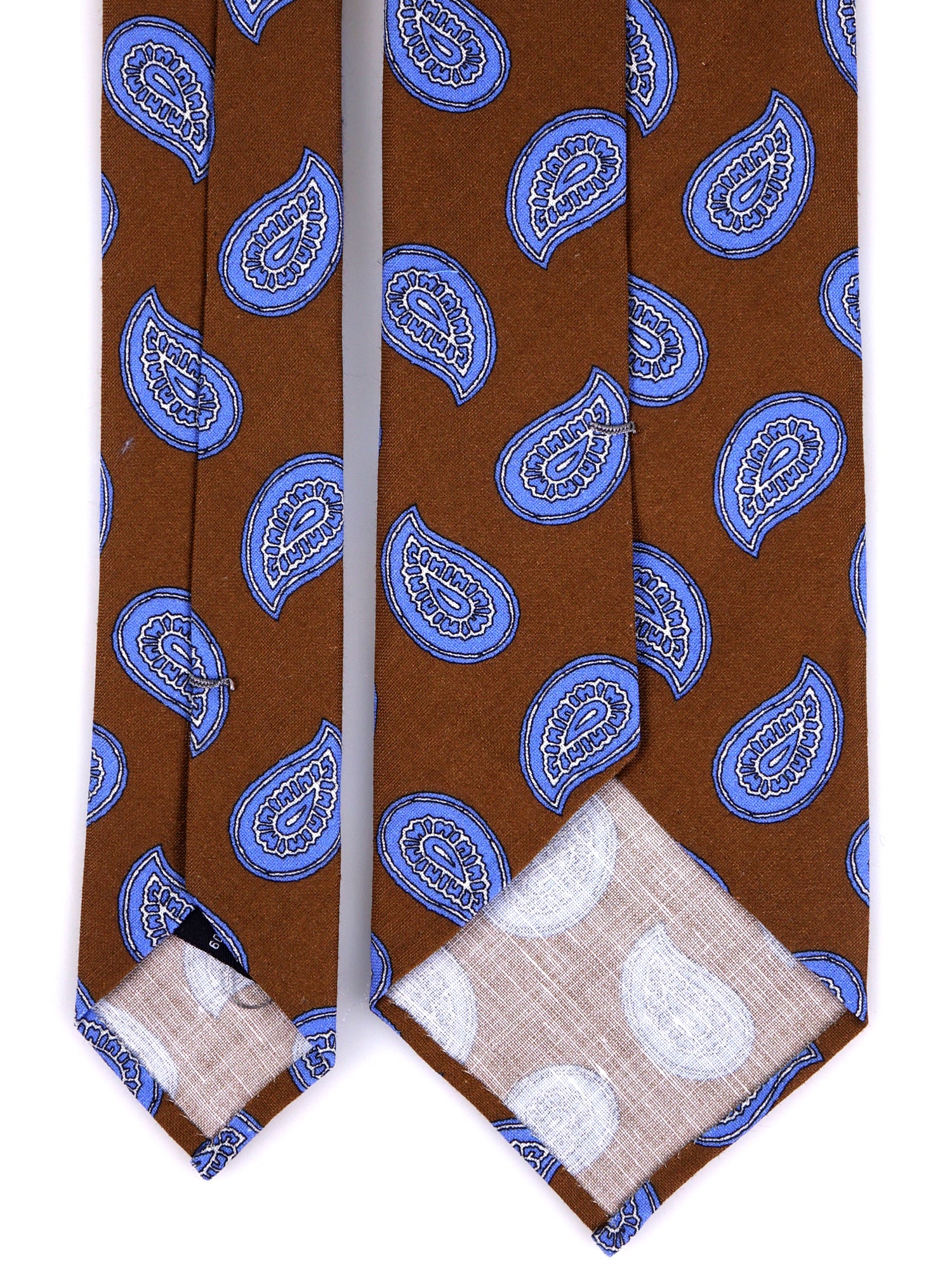 Cravatta 3 pieghe sfoderata BANE seta\lino marrone chiaro