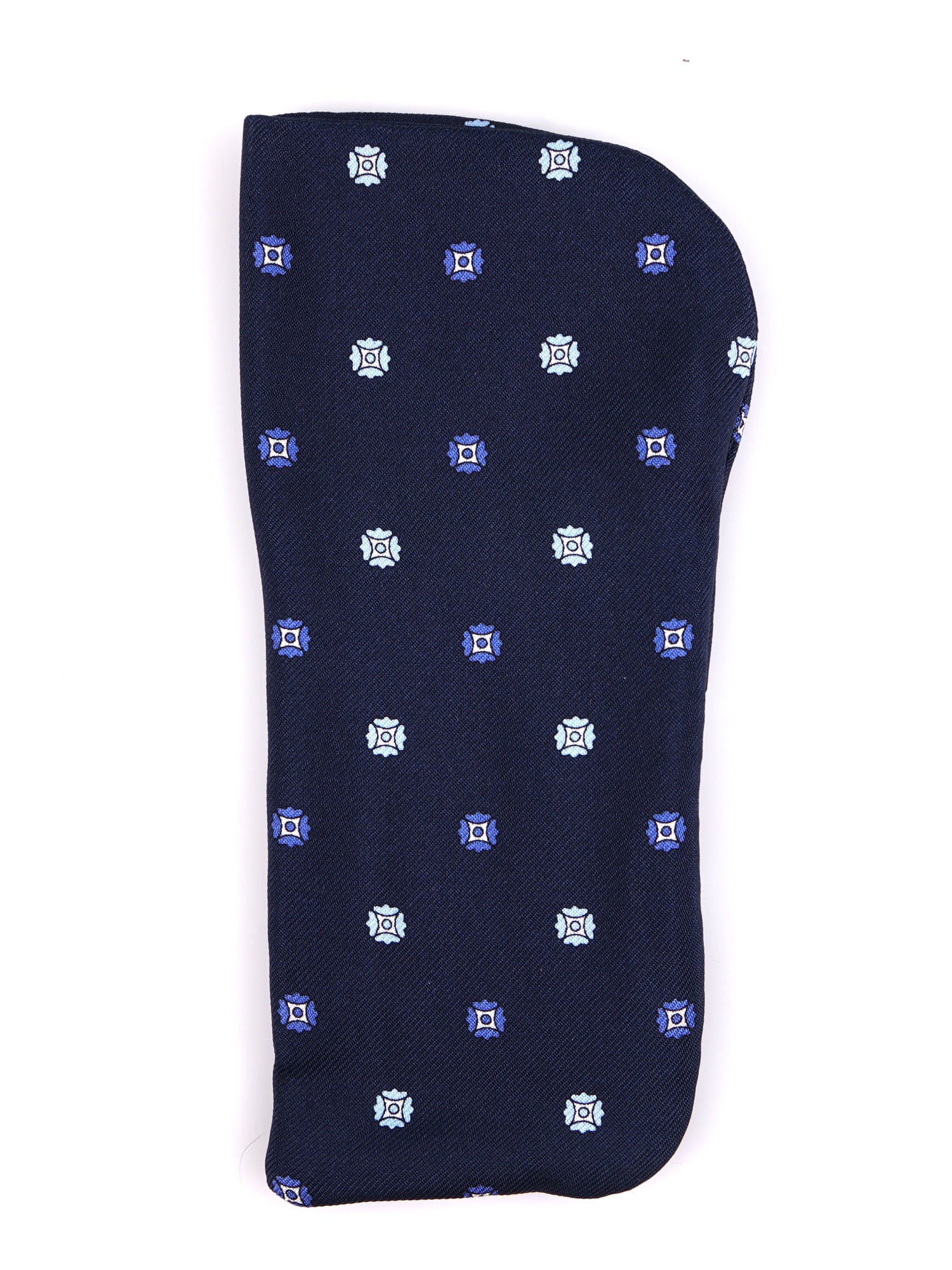 Portaocchiali blu navy BARBON in seta stampata inglese